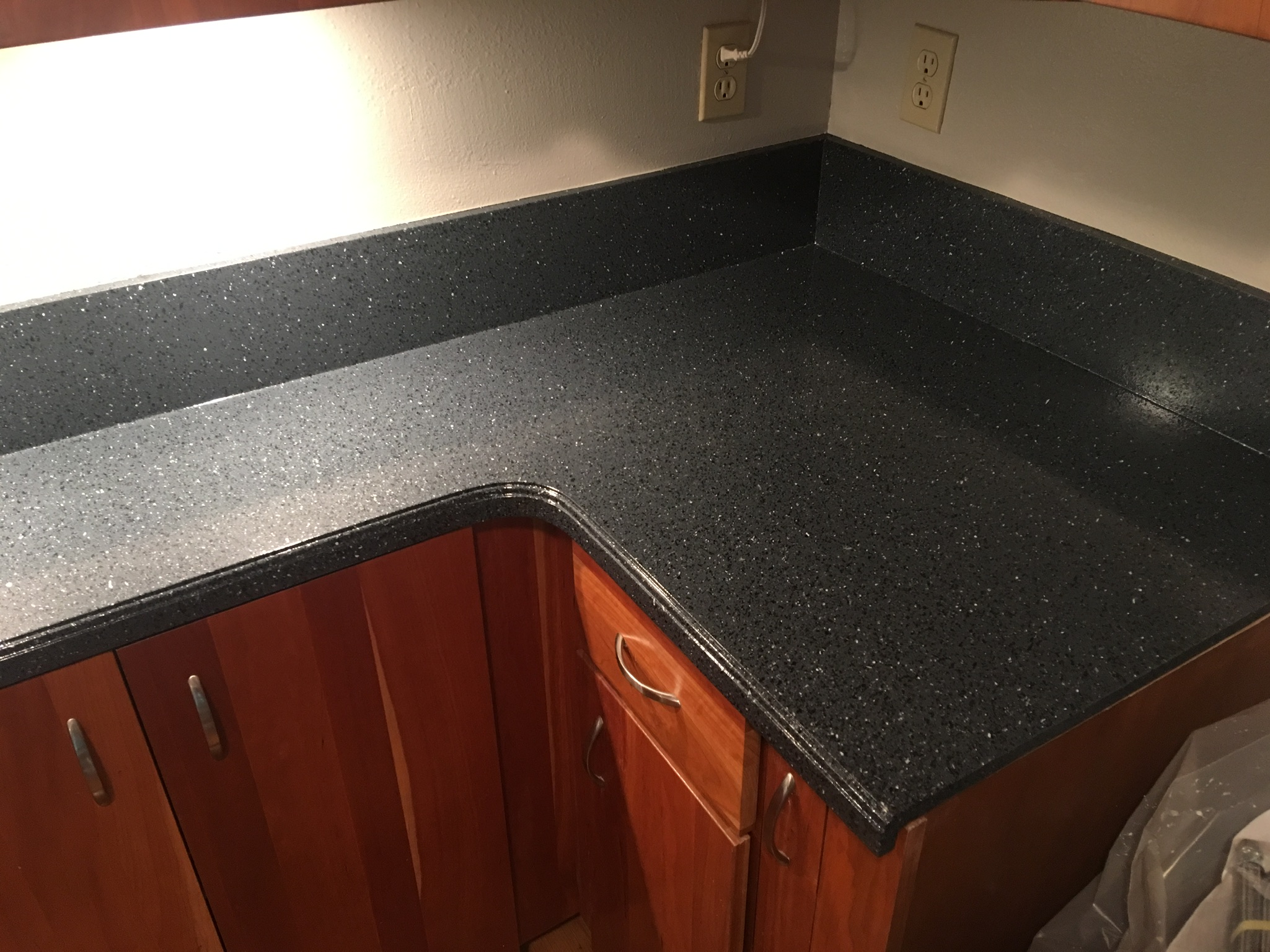 Kitchen countertop refinished in midnight sky
